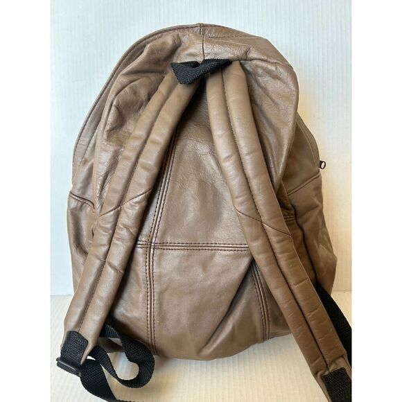 Vintage Brown Leather Talon Zip Bookbag Backpack Bag Baja California Made Mexico - Picture 6 of 8
